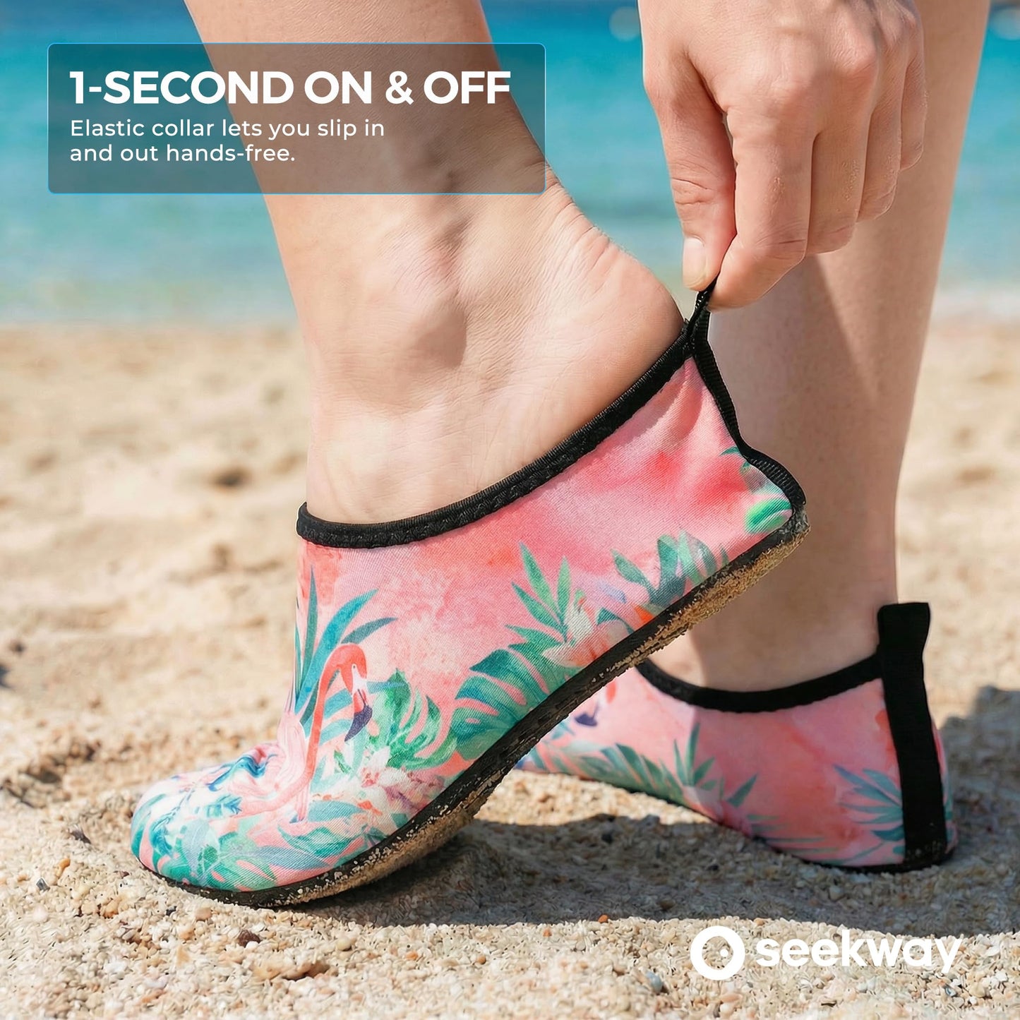 SEEKWAY Water Shoes Barefoot Aqua Socks Quick-Dry Non Slip Shoes for Beach Swim Pool River Boating Surf Women Men Bird SK002(U)
