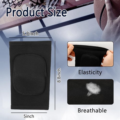 Anti Slip Sponge Anti Slip Sponge 1 Pair Tandem Volleyball Elbow Pads, Black Middle, Breathable Arm Protector for Sports & Fitness, Comfortable Elastic Support for Men, Women, and Kids