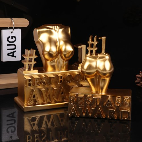 Cowenhey Best Ass Award - Best Boobs Award Female Body Figure Sculpture Trophy, Hilarious Resin Body Sculpture Desktop Decor, Novelty Prank Gift for Friends & Coworkers (Best Ass Award)
