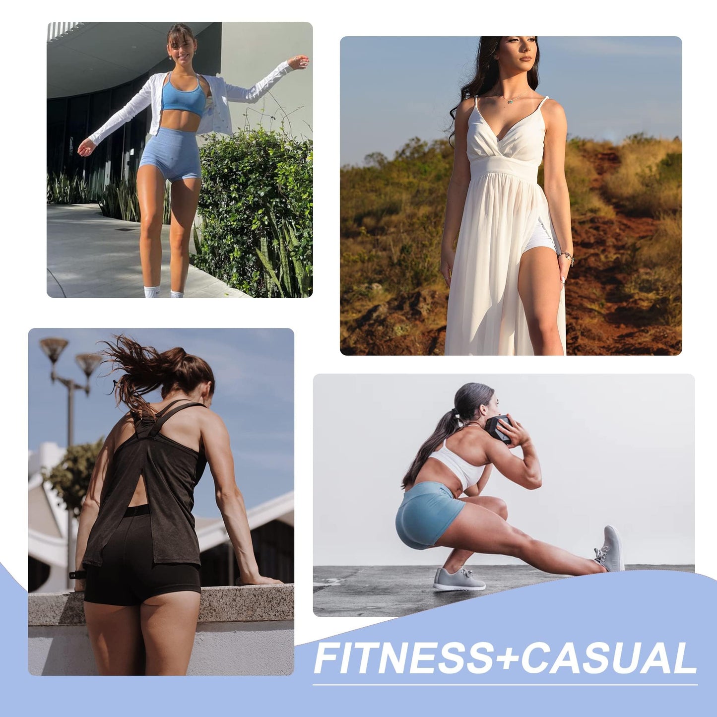 CAMPSNAIL Workout Biker Shorts Women - 3"/5"/8" High Waisted Tummy Control Spandex Booty Volleyball Shorts for Yoga Dance White