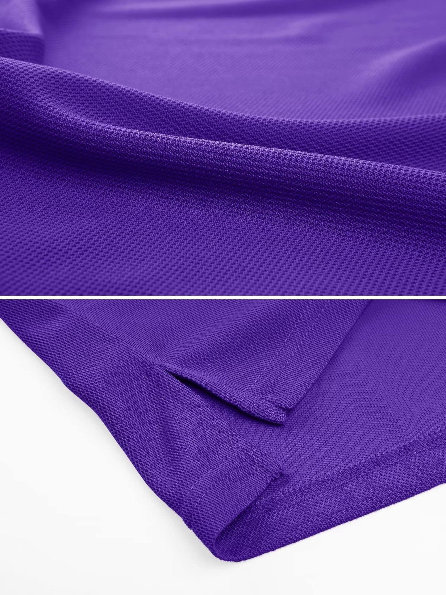 MAGCOMSEN Mens Polo Shirts Short Sleeve Golf Work Casual Quick Dry Summer Performance Shirts Purple L