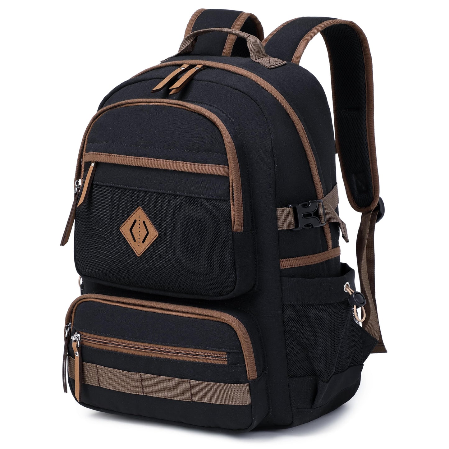 Caoroky knight Laptop Backpacks College Bookbags Women Men Anti Theft Travel Backpacks Large Elementary Middle High School Bags for Kids Teens Girls Boys Students Adults Causal Daypack-Black