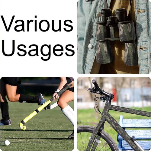DROK 4 Roll Camo Grip Tape, 1.97in x 14.76ft Adhesive Stretch Cohesive Camo Tape for Outdoor Athletic Sports Bicycle Hockey Skateboard Scooter Bat, 4.92Yard Waterproof Protective Bandage Cover