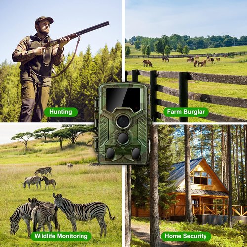 Coolifepro Trail Camera Sends Picture to Cell Phone, 4K WiFi Trail Camera, Trail Cam with 49 Pcs No Glow LEDs Game Cameras with Night Vision with 125° Range, 0.1S Trigger Speed