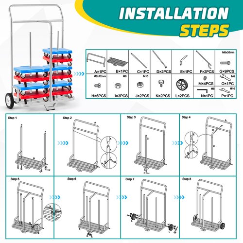 BBTO Scooter Storage Cart Scooter Stacker for Gym Indoor Outdoor Activities Play Equipment Storage and Organization