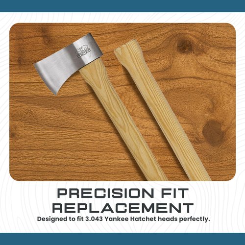 Replacement Axe Handle for Prandi Yankee Hatchet – 15 Inch Curved Ash Wood Handle with Wedge and Ring – Fits Small Hatchets, Axes, Gardening, Camping, Splitting, Tool Repair Tasks