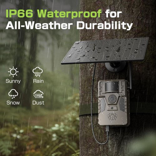 TKENPRO Trail Camera 2 Packs, 2K Live View Cellular Trail Cameras Built-in SIM Card 4G Unlimited Data Plan Game Camera 0.2S Fast Speed Trail Cameras with Night Vision Motion Activated Waterproof IP66