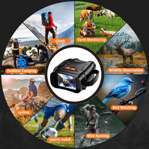 Night Vision Goggles, Night Vision Binoculars for Adults, HD Screen Thermal Binoculars with 64GB TF Card for Photos and Videos, Perfect for Outdoor Hunting Camping and Wildlife Observation