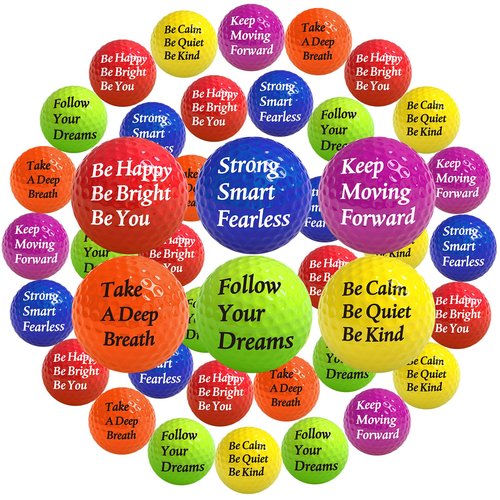 Blulu 30 Pieces Foam Golf Practice Balls with Motivational Quotes, 1.57 Inch Soft Golf Balls Party Favors Fun Stress Relief for Gift Bag Fillers Use Indoors or Outdoors