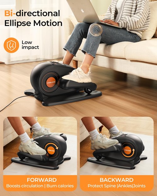 YOSUDA Under Desk Elliptical Electric,Ellipse Leg Exerciser for Seniors,Fully Assembled Seated Pedal Exerciser with Remote Control with Free Footstraps & 10 Adjustable Speeds