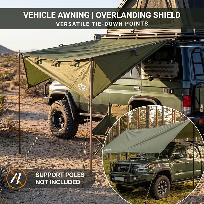 10x10 Ft Waterproof Camping Tarp Shelter for Backpacking & Hiking