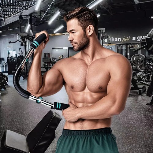 Twister Arm Trainer, 40-100lb Adjustable Chest Workout Equipment, Portable Power Twister Bar, 2025 New Adjustable Twister Arm Chest Exerciser，Detachable Design Fitness Anywhere (Blue)