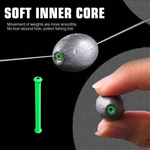 AMYSPORTS Egg Lead Fishing Weights Kit Drop Bass Weights Sinker Tackle Saltwater Casting Fishing Sinkers Set Oval Freshwater 10pcs 1oz