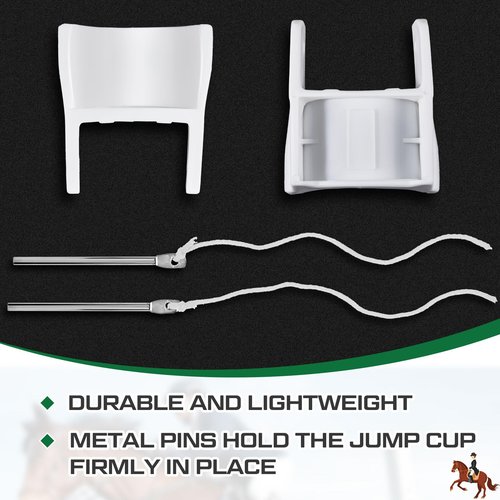 Abbylike 4 Pairs (8 Pieces) Jump Cups Plastic Horse Jump Cups with Pin Fits Standards Uprights Lightweight Durable for Hobby Horse Jumper Equestrian Activities
