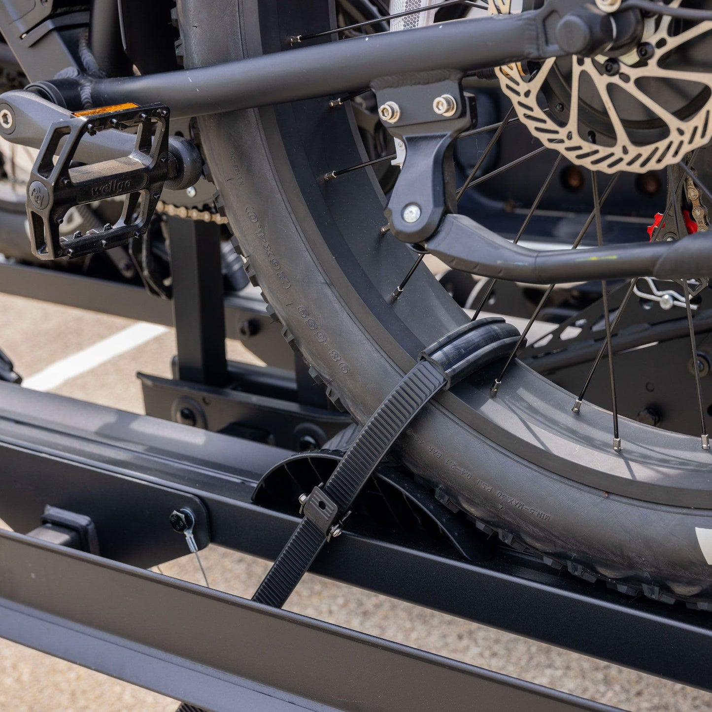 Elevate Outdoor Hitch-Mounted Platform Bike Rack with Ramp for Ebikes and Fat Tire Bikes - 2 Bikes - 200 lbs. Capacity