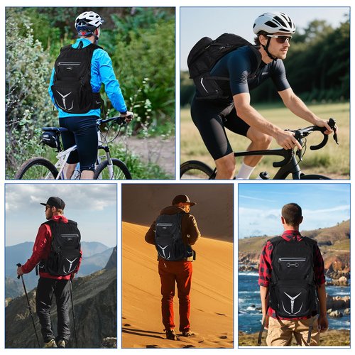 Lightweight Hydration Backpack 18L with 3L BPA Free Leak-Proof Water Bag, Insulated Hiking Backpack with Water Bladder for Men Women, Outdoor Daypack with Extra Storage for Hiking, Running, Biking