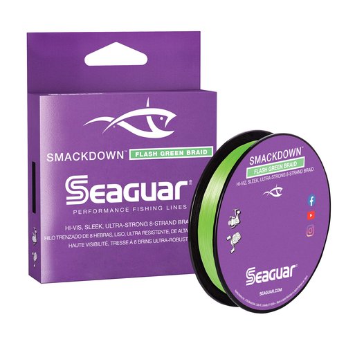 Seaguar Smackdown High Visibility Fishing Line 10lbs, 150yds Break Strength/Length, Flash Green - 10SDFG150