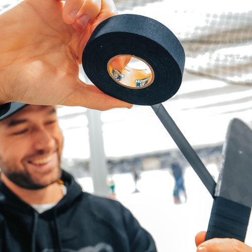 Howies Hockey - Black Hockey Tape 1 Pack - Cloth Stick Tape - Strong, Long-Lasting Adhesive for Stick Blade, Lacrosse, Baseball - 1 Inch x 24 Yards - Professional Quality