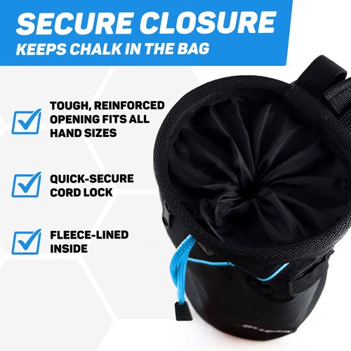 Chalk Bag for Rock Climbing - Gifts, Gear & Accessories - Weight Lifting, Gym, Bouldering, Disc Golf, Wall Climbing