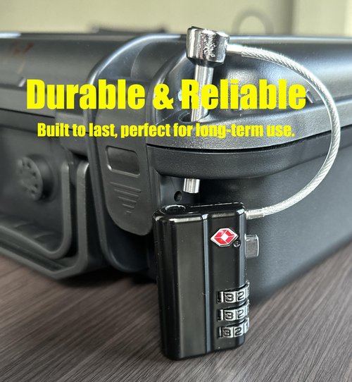 Professional Gun Case Lock TSA Approved Gun Case Lock,with Durable & Cut Resistant Alloy Steel Shank Gun Lock,TSA Gun Safe Lock for Travel Case or Child Safe (2 Pack)