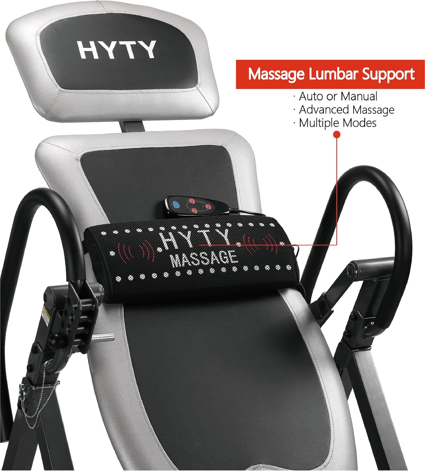 HYTY Massage Inversion Table for Back Pain Relief - Back Stretcher Machine with Adjustable Headrest, Foldable Design, Back Inverter/Strength Training, 300 Lbs Capacity