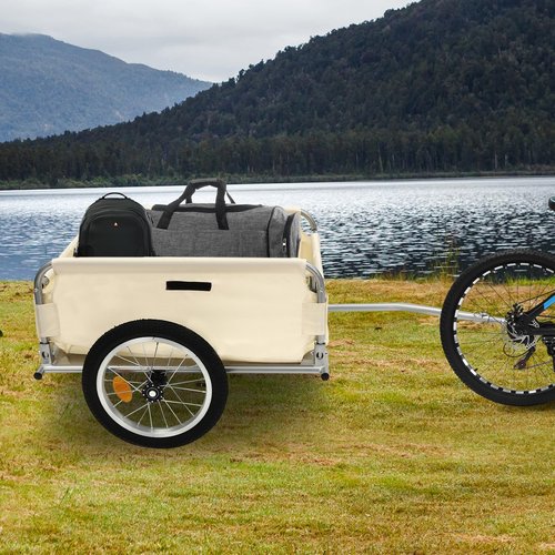 Binceg Bike Cargo Trailer, 110lbs Load Capacity, Foldable Bicycle Trailer with Universal Bike Hitch, 15.55" Quick Release Wheel, Mountain Bike Cargo Trailer for Camping or Shopping