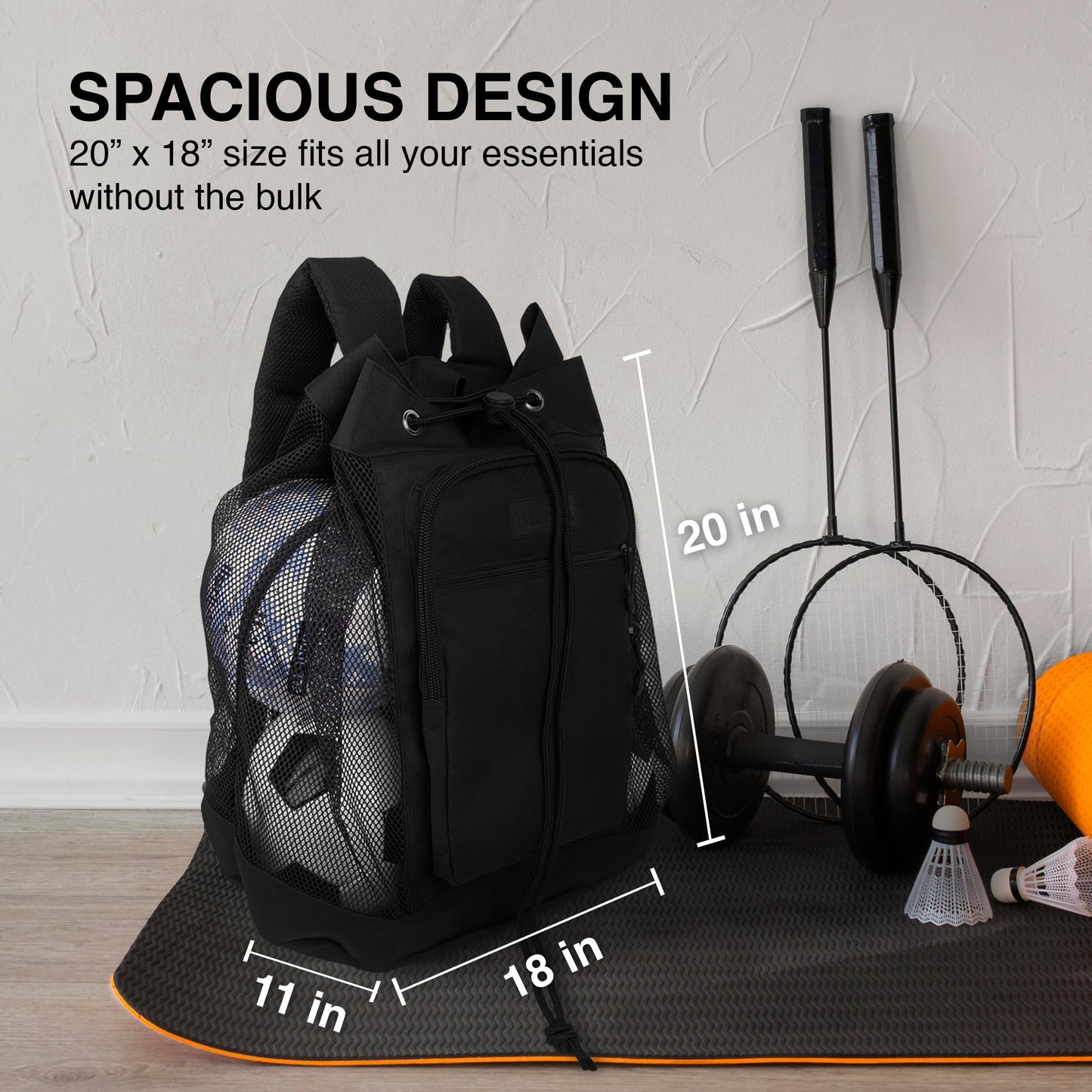Fitdom Heavy Duty Small Mesh Equipment Ball Bag