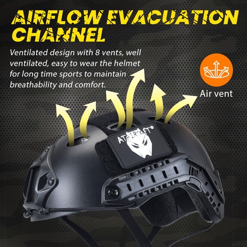 ATAIRSOFT PJ Type Tactical Paintball Airsoft Fast Helmet Black