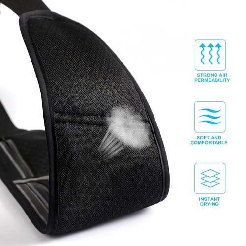 ANBEKO Running belt for Men Women with Extender Large Capacity Runner Waist Pack with 4 PocketsHiking Travel Camp Running Workout Belt BagReflective No Bounce Waist BagEasy Carry Large Phones black