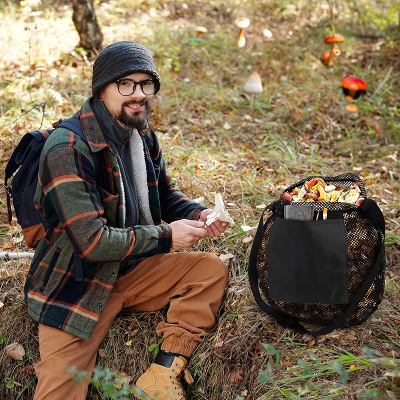 Mushroom Foraging Kit with Bag & Folding Knife – 2 Pcs, Morel Mushroom Picking Set