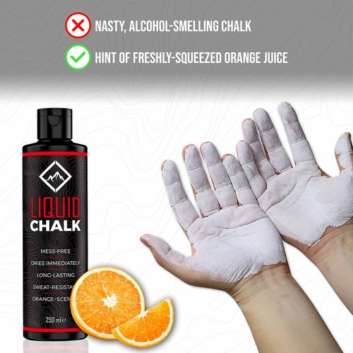 SURVIVOR 250ML Liquid Chalk ??Gym Chalk for Weightlifting, Rock Climbing, Bouldering, Gymnastics, Pole Grip, & More - Lifting Chalk & Climbing Chalk for Dry Hands - Liquid Grip Hand Chalk for Lifting