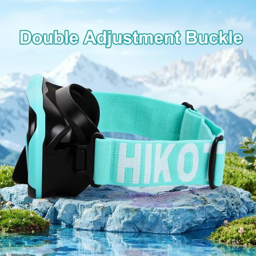 HIKOTEY Swimming Goggles for Kids(2 Pcs), Elastic Fabric Strap, Tempered Glass Diving Mask 180°Clear View Snorkel Goggle for Kids Ages 6-16, Anti-Fog (2 Pack-Black Cyan & Black Pink)