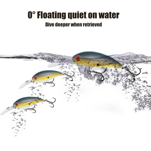 𝗘𝗫𝗔𝗨𝗥𝗔𝗙𝗘𝗟𝗜𝗦 Fishing Gear Fishing Lure Diving Crankbait Lures for Saltwater Freshwater,swimbaitsfor Bass Trout Crappie Walleye Pike Bluegill Salmon Fishing Gifts for Fisherman