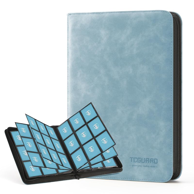 TCGUARD 9-Side Card Binder - 540 Pocket Zipper Album Sky Blue 9
