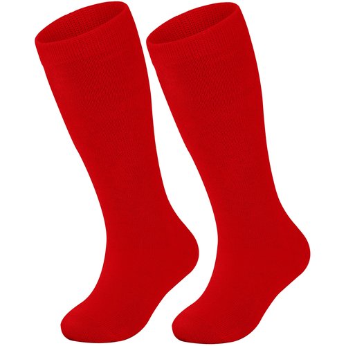 Urban Virgin Kids Soccer Socks Athletic Knee High Tube Toddler Baseball and Football Socks for Boys and Girls Pure Red 45CM