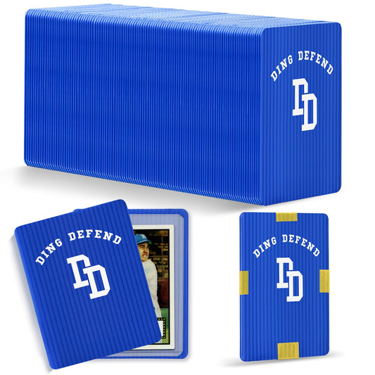 110 Pack Ding Defend Trading Card Shipping Protectors Hard Plastic Card Slab - Guard for Collectible Cards, Mailing Sheet & Hobby Supplies - 3.5 x 4.5 Inches, Blue Corrugated Packaging Pads