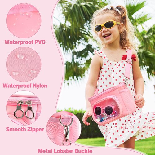 Girls Bike Basket Front, Pink Bicycle Handlebars Basket Fit Most Kids Tricycle Balance Bikes Knee Scooter, Kids Bike Accessories Scooter Bag with Adjustable Shoulder Strap Gifts for Girls