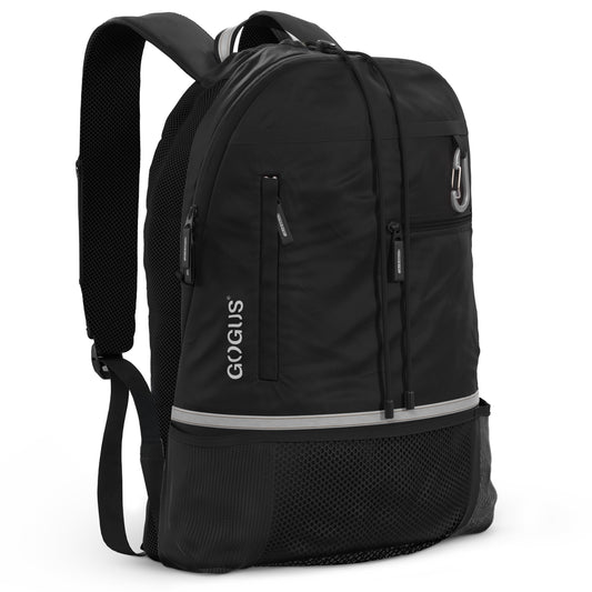 GOGUS Hybrid Gym Backpack for Men & Women with Closure - 18L Sports Backpack with Dual Water Bottle Pockets, Mesh Compartment for Gym, Travel - Water Resistant & Reflective Trim Workout Bag