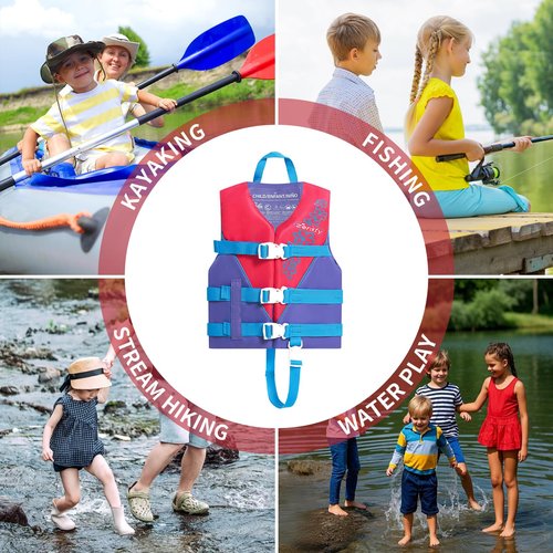 Zeraty Toddler Swim Vest Neoprene Kids Float Jacket Swimming Aid for Children 20-30-40-50 lbs with Triple Safety Strap Age 1-6 Years