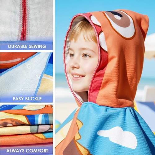 Ythuil Dinosaur Towel for Ages 3 to 10 Toddler, Kids Hooded Beach Towel 30"x 25", Dinosaur Gifts for Boys Girls, Toddler Swim Cover Up & Bath Robe for Beach Pool, Soft Microfiber, Backpack Included