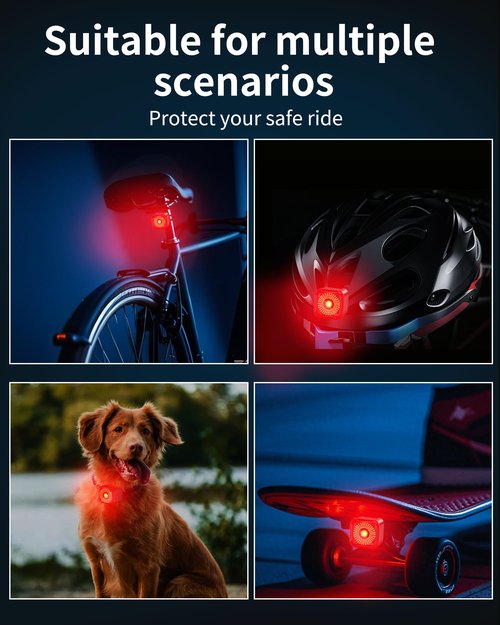 DARKBEAM Bike Tail Light with LED Display Screen, USB-C Rechargeable 6 Light Modes, IP55 Waterproof Bicycle Taillight for Night Riding, Super Bright Rear Bike Light for Road Mountain, Cycling