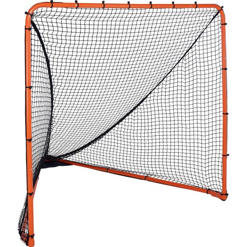 VEVOR Folding Lacrosse Goal, 6' x 6' Lacrosse Net, Portable Backyard Lacrosse Training Equipment, Steel Frame Training Net, Quick & Easy Setup Lacrosse Goal, Perfect for Youth Adult Training, Orange