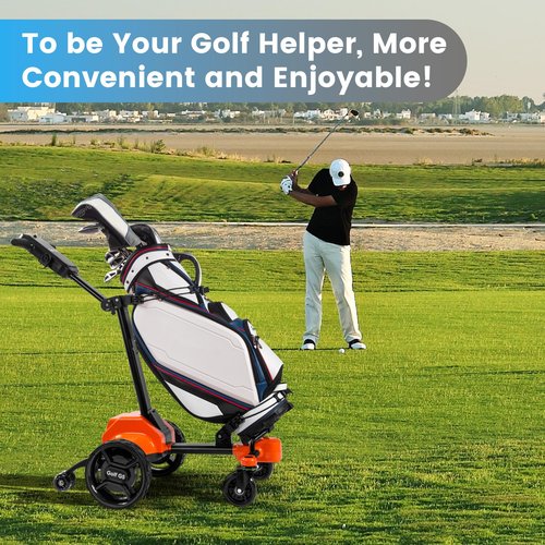 Electric Golf Push Cart with Remote Control, Electric Golf Caddy That Follows You Folding Design Suitable for All Terrains, 36 Hole and Remote/APP/Manual Control
