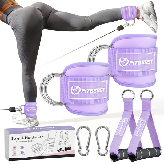 FitBeast Ankle Straps for Cable Machines Women, Gym Ankle Straps & Handles