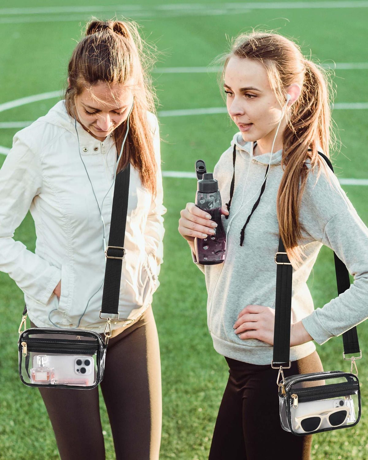 HULISEN Clear Crossbody Bag Stadium Approved, Clear Purse for Women Men, Transparent Messenger Shoulder Handbag