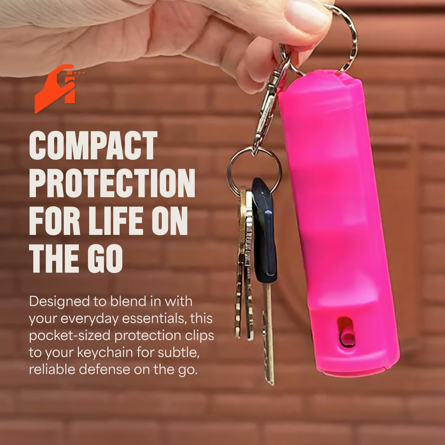Mace Pepper Spray - Clip On Hard Case Model, 0.42 oz, 12 Feet Range, Max Police Strength, Long Lasting UV Dye, Flip Top Safety Cap, Self Defense Pepper Spray for Women & Men - Pink