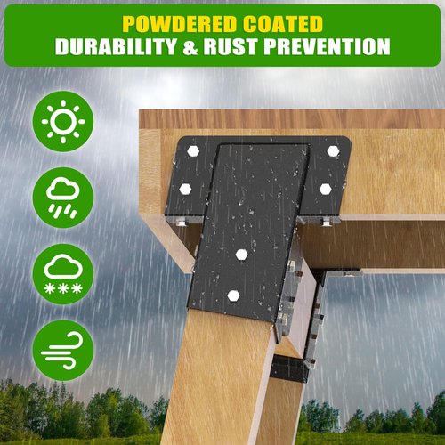 BeneLabel 4Pack 4x4 Compound Angle Brackets Heavy Duty Deer Stand Bracket Hunting Blind Brackets for Tree House, Swing Set, Observation Platform, Deers Station, Picnic Table, Play Sets