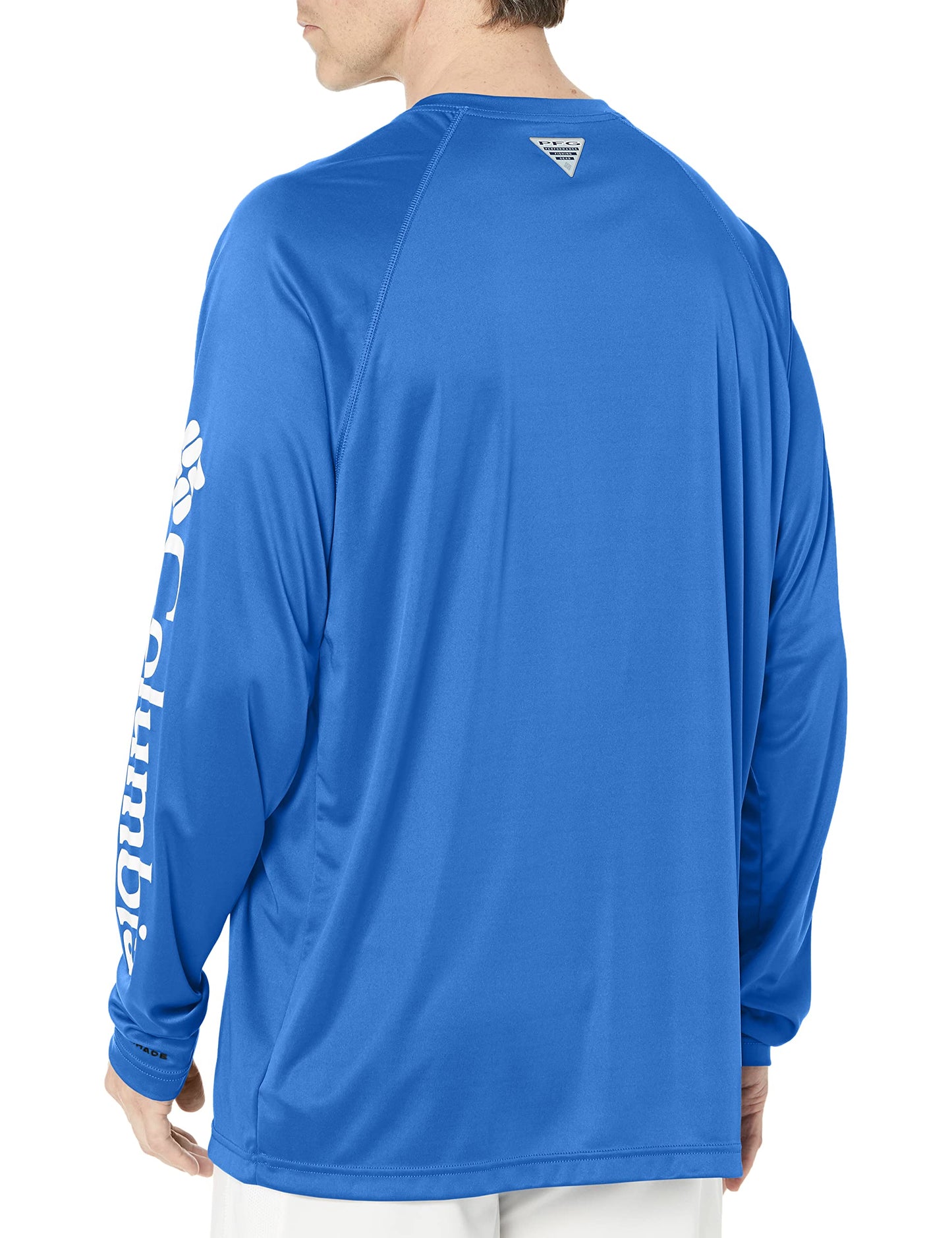 Columbia Men's PFG Terminal Tackle Long Sleeve Fishing Shirt, Vivid Blue/Cool Grey Logo, 1X
