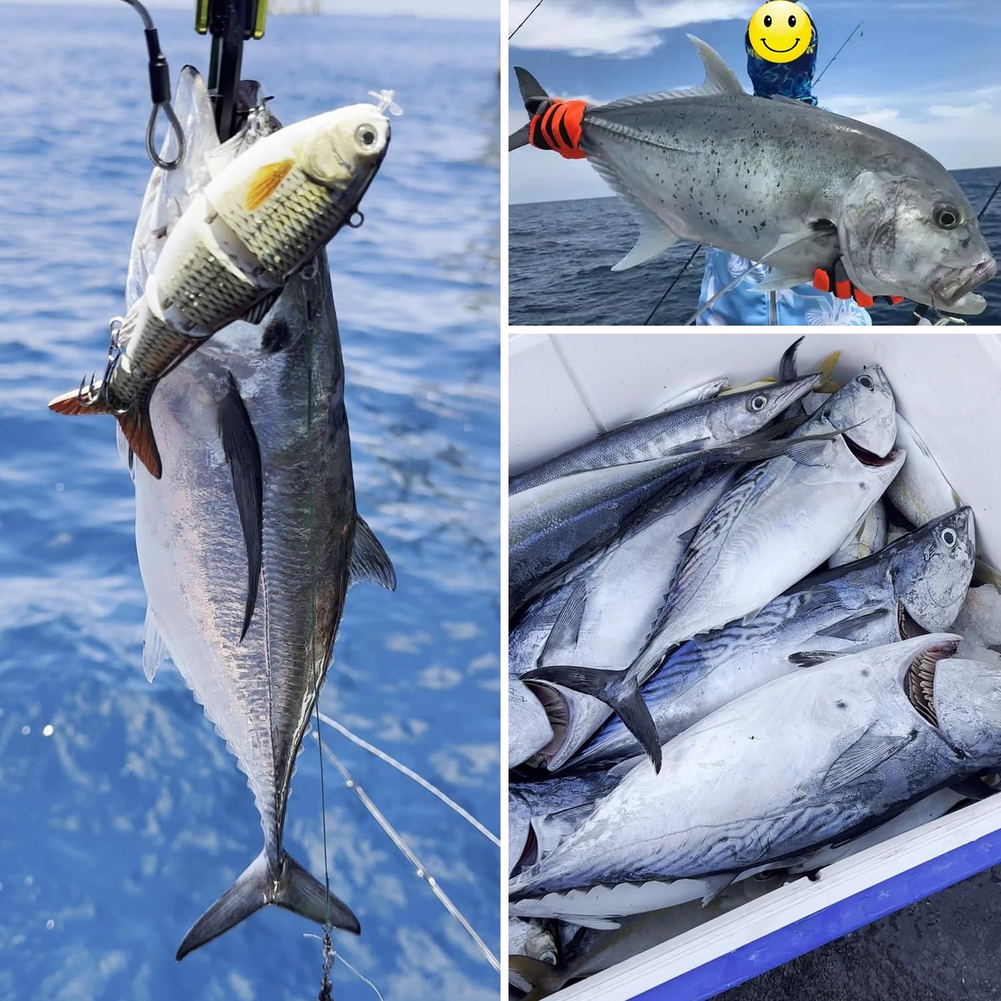 Robotic Swimming Lure 5.1” Fishing Lure 4-Segement Multi Jointed Swimbait Electric Bait LED Light USB Rechargeable Robotic Lure for Bass Trout Pike Fishing Tackle