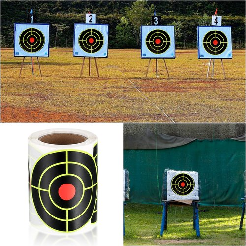Shooting Splatter Targets Stickers,Self Adhesive Shooting Targets Paper, Reactive Target Shooting Splatter Stickers for Shooting Range, Archery Bow, Practice Training，200 Pcs/Roll 3 Inch